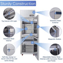 24-Inch Commercial 15 Cu.Ft Stainless Steel Reach-In Refrigerator With Two Split Doors (SAK67230) - Saksby Wholesale - Parts Features View