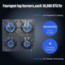 24-Inch Commercial 151K BTU 4-Burner Stainless Steel Freestanding Gas Range (SAK70931) - Saksby Wholesale - Heat Output Capacity