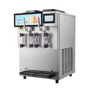 24L Commercial Double Cylinder Stainless Steel Slushy Machine With Touchscreen (SAK64125) - Saksby Wholesale - Front Left View Without Slush