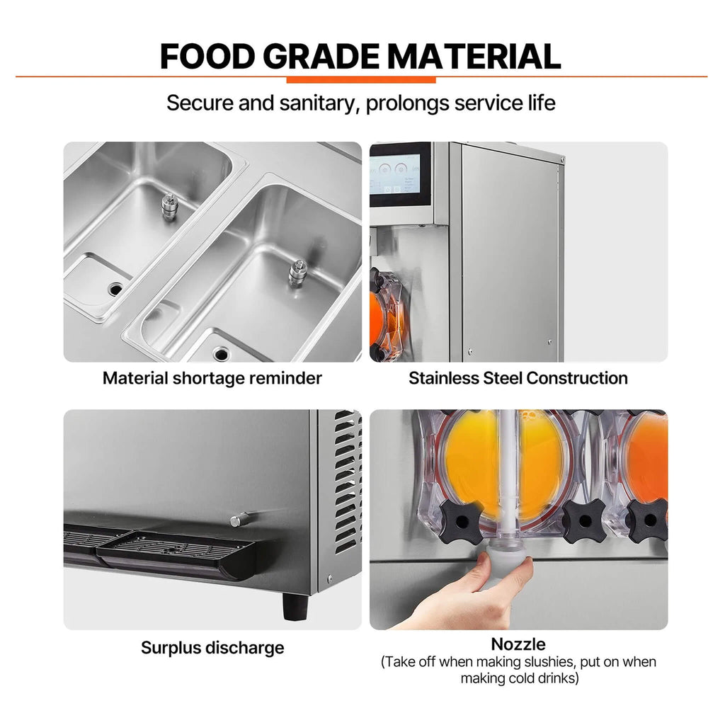 24L Commercial Double Cylinder Stainless Steel Slushy Machine With Touchscreen (SAK64125) - Saksby Wholesale - Material