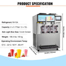 24L Commercial Double Cylinder Stainless Steel Slushy Machine With Touchscreen (SAK64125) - Saksby Wholesale - Specifications