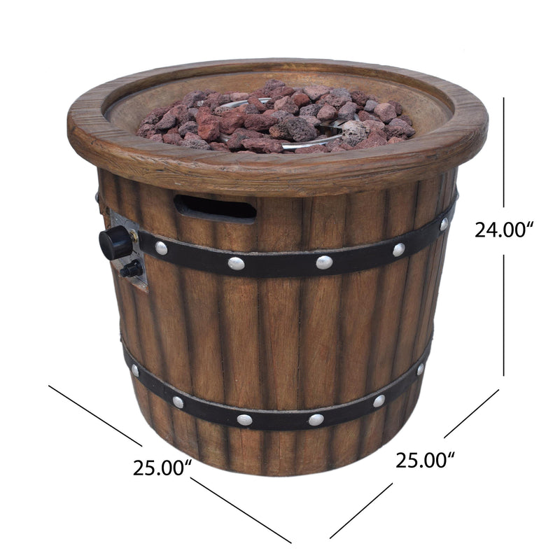 25 Inch Round 40K BTU Liquid Propance Concrete Fire Pit (SAK88764) - Saksby Wholesale - Dimensions