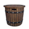25 Inch Round 40K BTU Liquid Propance Concrete Fire Pit (SAK88764) - Saksby Wholesale - Front View