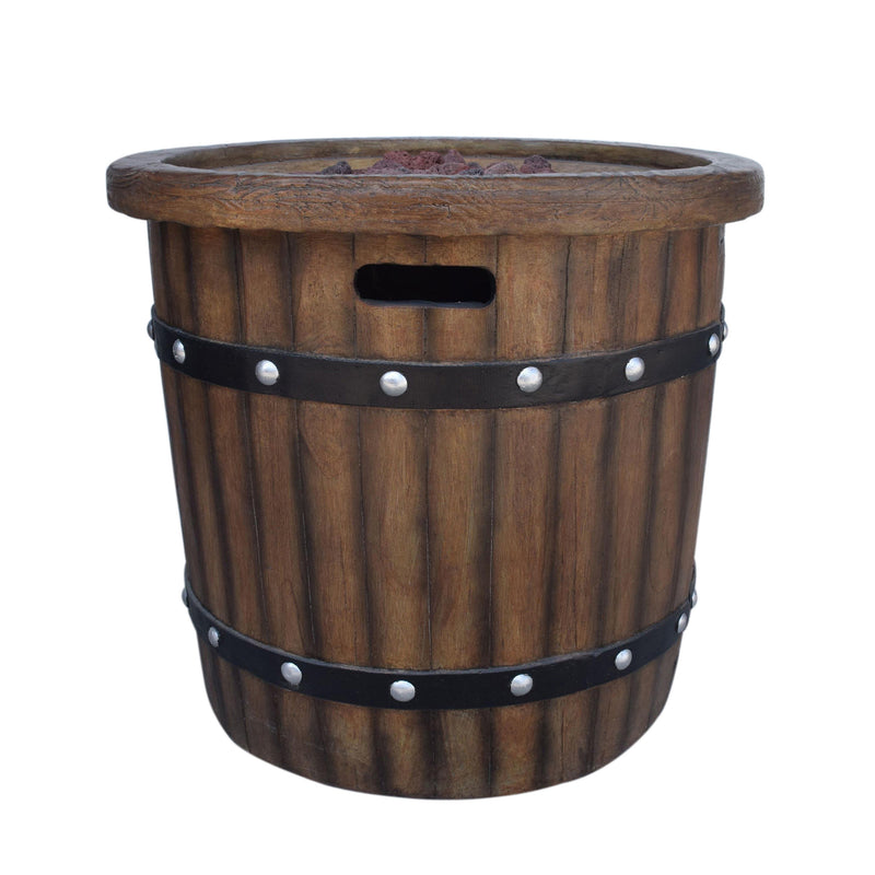 25 Inch Round 40K BTU Liquid Propance Concrete Fire Pit (SAK88764) - Saksby Wholesale - Front View