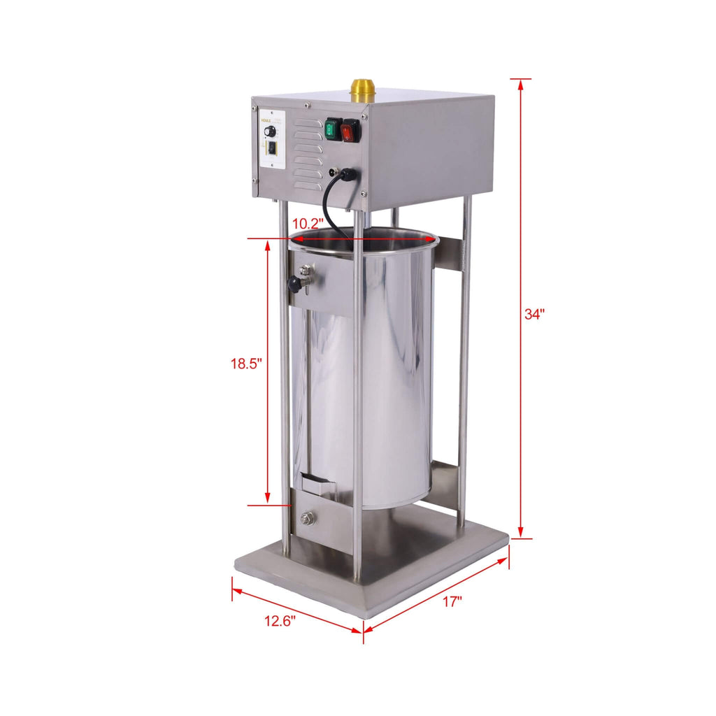 25L Commercial Electric Stainless Steel Sausage Maker Stuffer (SAK29537) - Saksby Wholesale- Dimension View