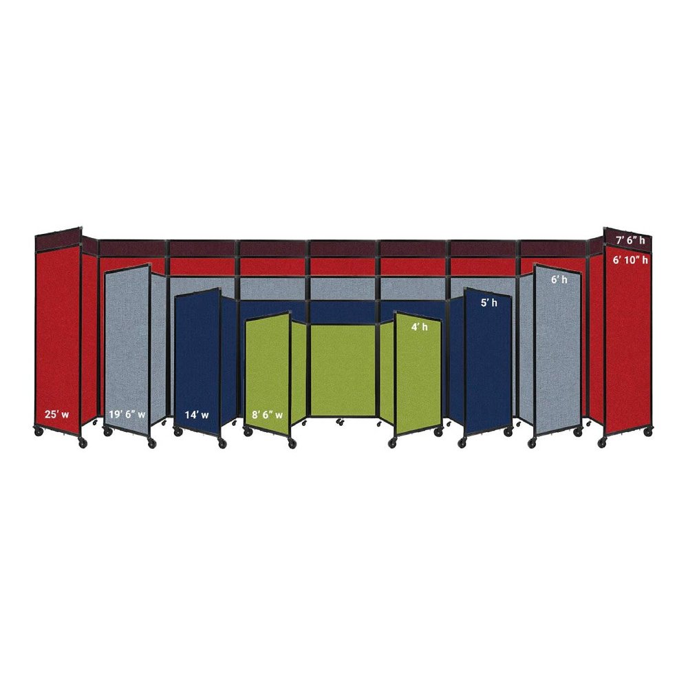 [25'x6'10"] Versare Room Divider 360 Warm Pebble Fabric Panels Portable Partition (SAK71903)