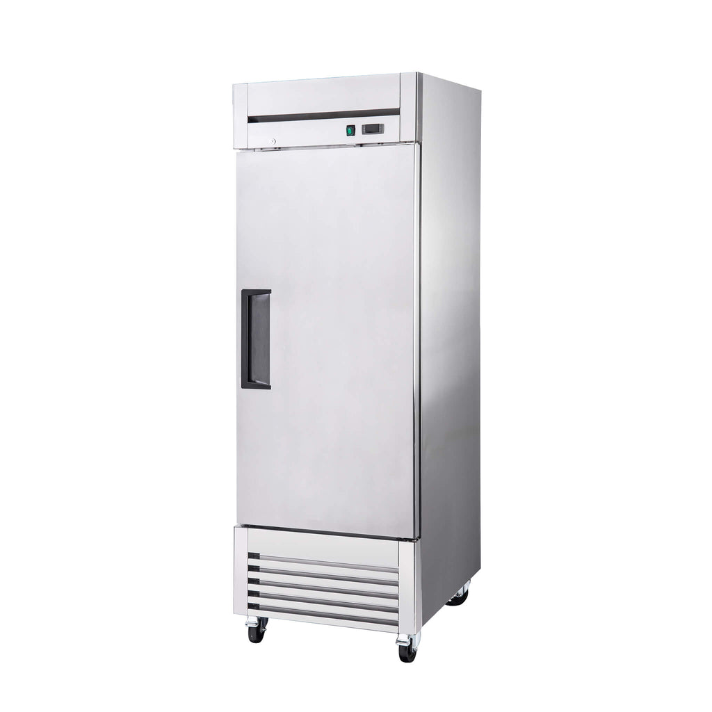 27-Inch 20.5 Cu.Ft Commercial Solid Door Stainless Steel Reach-In Freezer (SAK29705) - Saksby Wholesale - Front Left View