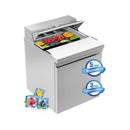 27 Inch 7.4 Cu.Ft Commercial Stainless Steel Sandwich Salad Prep Table Refrigerator (SAK84120) - Saksby Wholesale - Warranty View