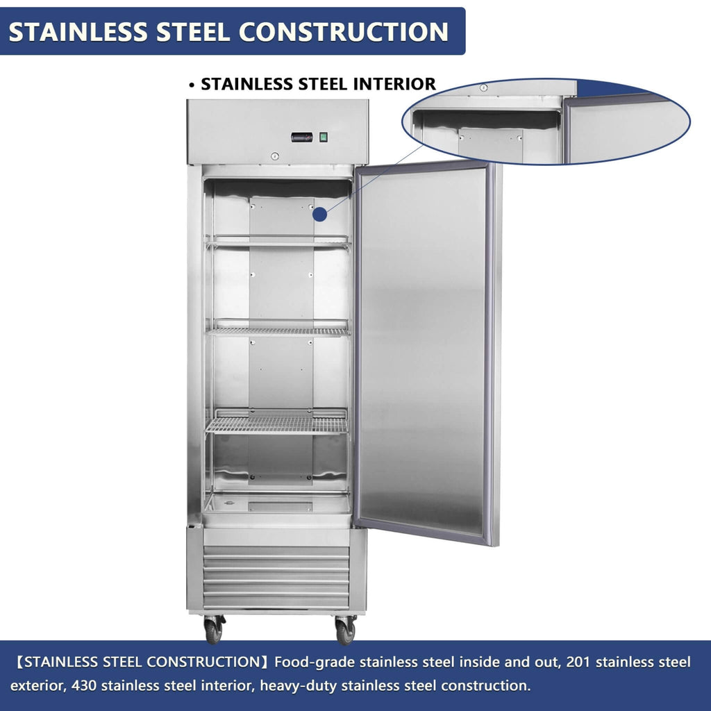 27 Inch 8.7 Cu.Ft Commercial Upright Stainless Steel Reach-In Freezer (SAK43815) - Saksby Wholesale - Constrcution Details