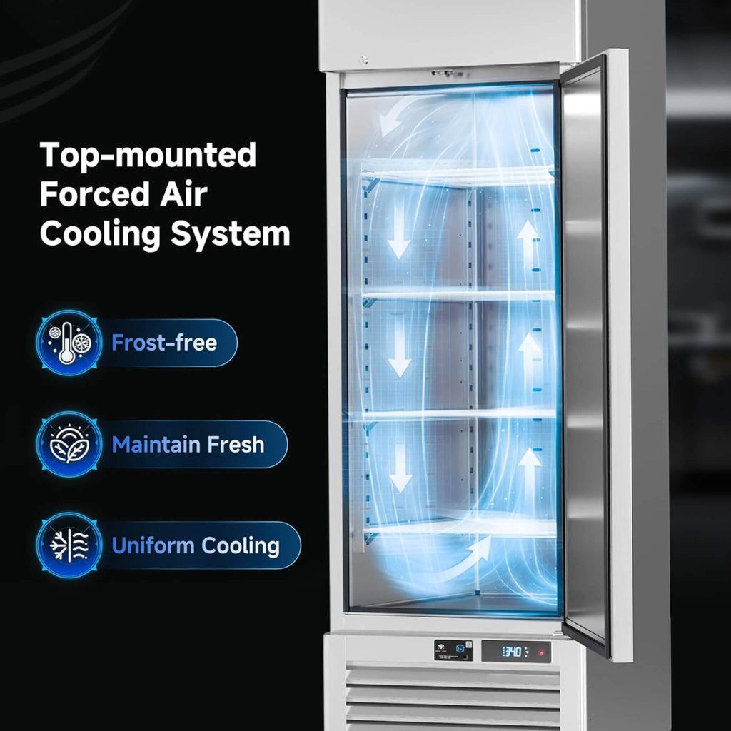27-Inch Commercial 23 Cu.Ft Single-Door WiFi Refrigerator With Smart App Control (SAK90725) - Saksby Wholesale - Air Cooling System View