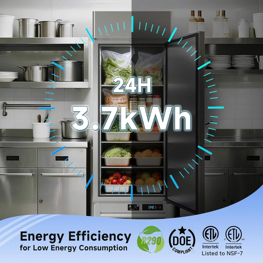 27-Inch Commercial 23 Cu.Ft Single-Door WiFi Refrigerator With Smart App Control (SAK90725) - Saksby Wholesale - Energy Consumption View