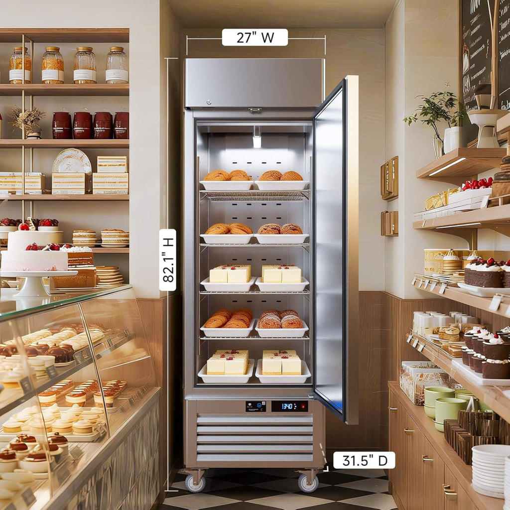 27-Inch Commercial 23 Cu.Ft Single-Door WiFi Refrigerator With Smart App Control (SAK90725) - Saksby Wholesale - Dimensions View