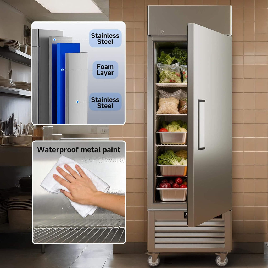 27-Inch Commercial 23 Cu.Ft Single-Door WiFi Refrigerator With Smart App Control (SAK90725) - Saksby Wholesale - Material Features View