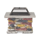 28 Inch Premium Outdoor Wood Burning Magnesium Oxide Fire Pit With Lid (SAK75214) - Saksby Wholesale - Front View