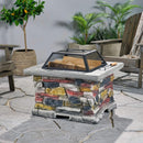 
28 Inch Premium Outdoor Wood Burning Magnesium Oxide Fire Pit With Lid (SAK75214) - Saksby Wholesale - No Fire Lifestyle