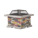 28 Inch Premium Outdoor Wood Burning Magnesium Oxide Fire Pit With Lid (SAK75214) - Saksby Wholesale - Side View