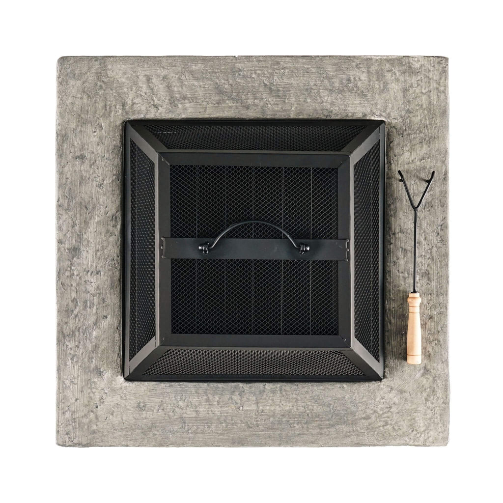 28 Inch Premium Outdoor Wood Burning Magnesium Oxide Fire Pit With Lid (SAK75214) - Saksby Wholesale - Top View With Lid