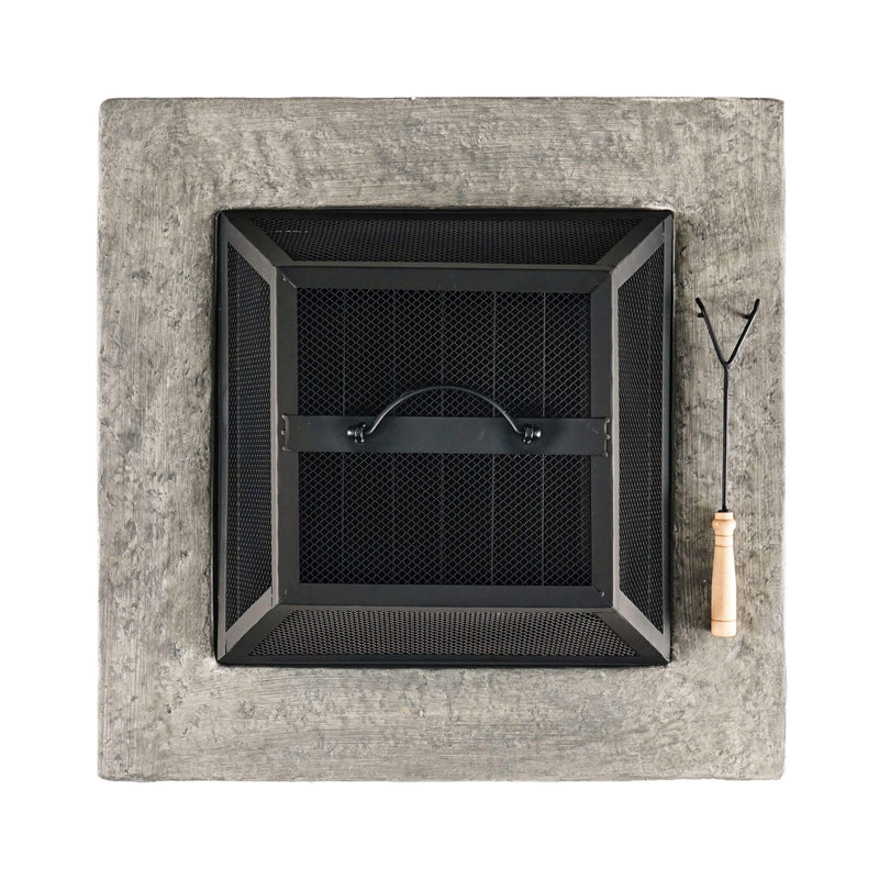 28 Inch Premium Outdoor Wood Burning Magnesium Oxide Fire Pit With Lid (SAK75214) - Saksby Wholesale - Top View With Lid