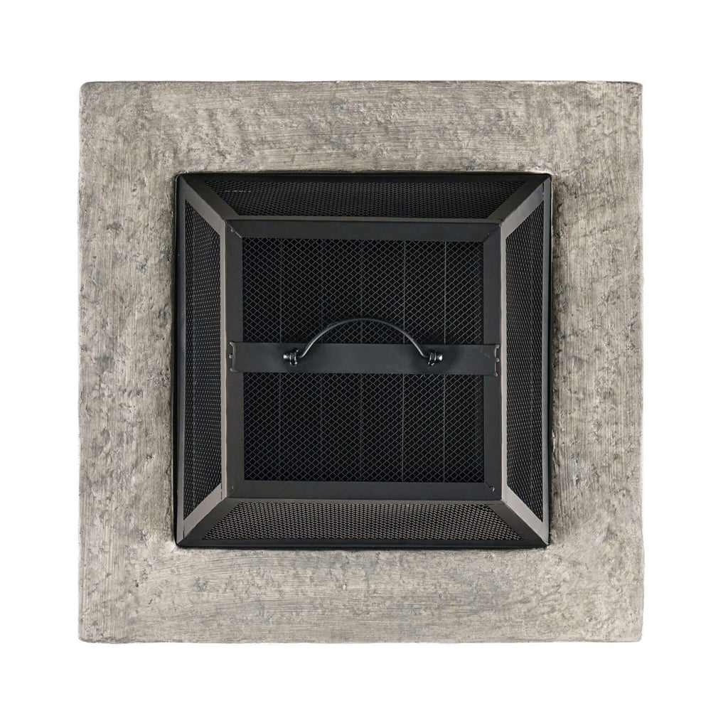 28 Inch Premium Outdoor Wood Burning Magnesium Oxide Fire Pit With Lid (SAK75214) - Saksby Wholesale - Top View