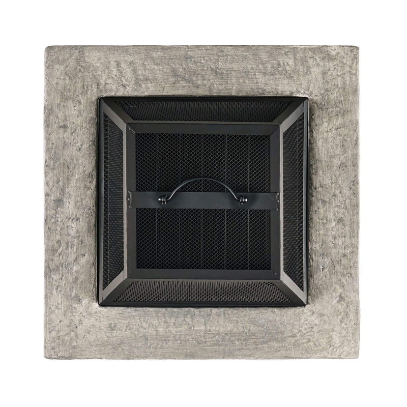 28 Inch Premium Outdoor Wood Burning Magnesium Oxide Fire Pit With Lid (SAK75214) - Saksby Wholesale - Top View