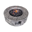 28-Inch Stone Gray Outdoor Fiber Reinforced Concrete Propane Fire Pit (SAK16725) - Saksby Wholesale - Top View