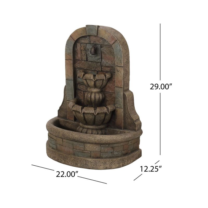 29 Inch Tall Outdoor Weather-Resistant Faux Stone Floor Fountain (SAK63421) - Saksby Wholesale - Dimensions