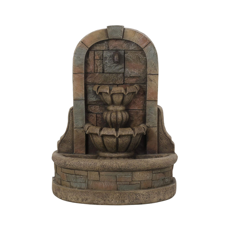 29 Inch Tall Outdoor Weather-Resistant Faux Stone Floor Fountain (SAK63421) - Saksby Wholesale - Front View