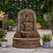 29 Inch Tall Outdoor Weather-Resistant Faux Stone Floor Fountain (SAK63421) - Saksby Wholesale - Lifestyle