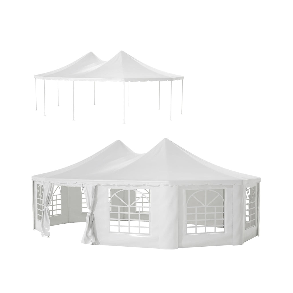 [29X21FT] Extra Large Heavy-Duty Outdoor Waterproof Party, Wedding Tent With Steel Frame (SAK53821) - Saksby Wholesale - 2 Way Tent Top VIew