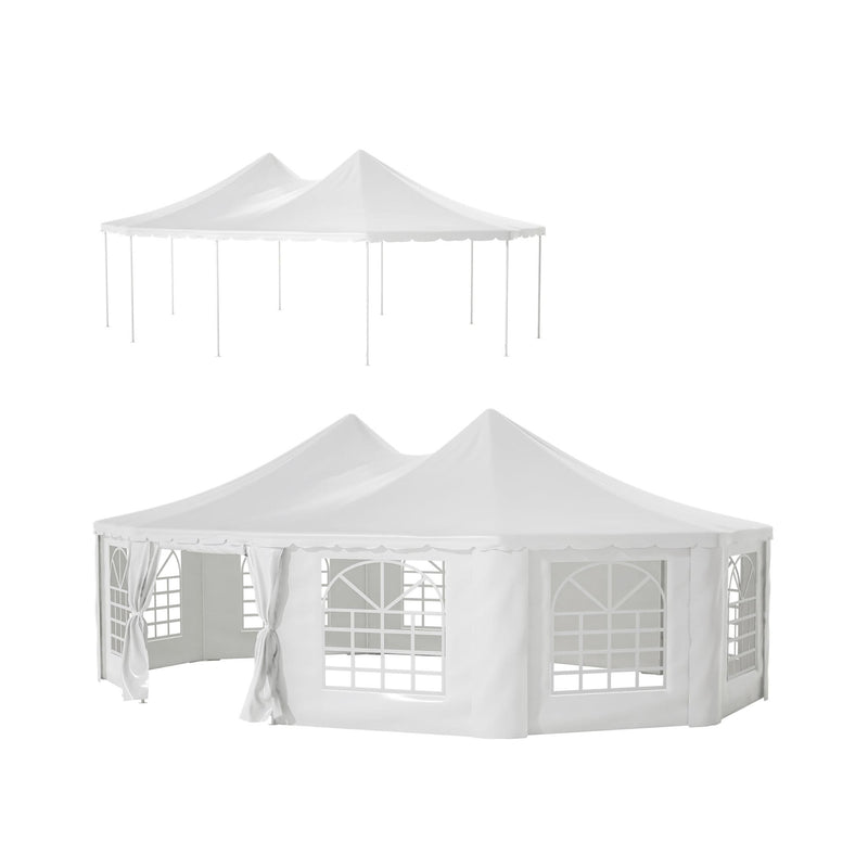 [29X21FT] Extra Large Heavy-Duty Outdoor Waterproof Party, Wedding Tent With Steel Frame (SAK53821) - Saksby Wholesale - 2 Way Tent Top VIew