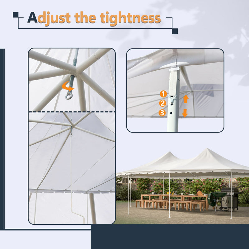 [29X21FT] Extra Large Heavy-Duty Outdoor Waterproof Party, Wedding Tent With Steel Frame (SAK53821) - Saksby Wholesale - Adjust Tightness