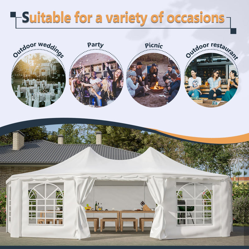 [29X21FT] Extra Large Heavy-Duty Outdoor Waterproof Party, Wedding Tent With Steel Frame (SAK53821) - Saksby Wholesale - Any Occasions