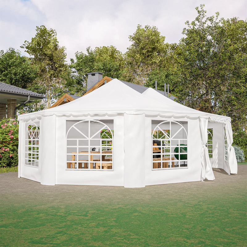 [29X21FT] Extra Large Heavy-Duty Outdoor Waterproof Party, Wedding Tent With Steel Frame (SAK53821) - Saksby Wholesale - Side View Lifestyle