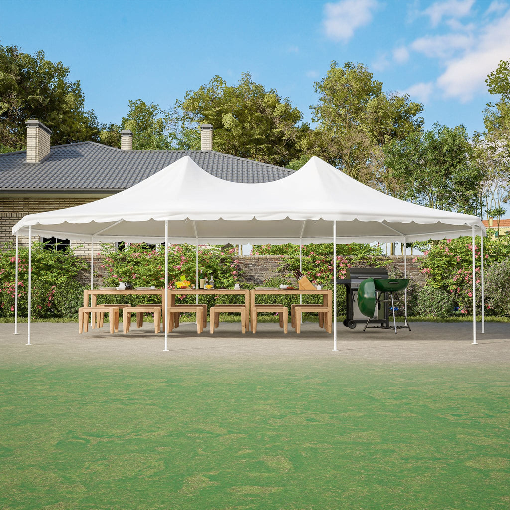 [29X21FT] Extra Large Heavy-Duty Outdoor Waterproof Party, Wedding Tent With Steel Frame (SAK53821) - Saksby Wholesale - Side View Uncover