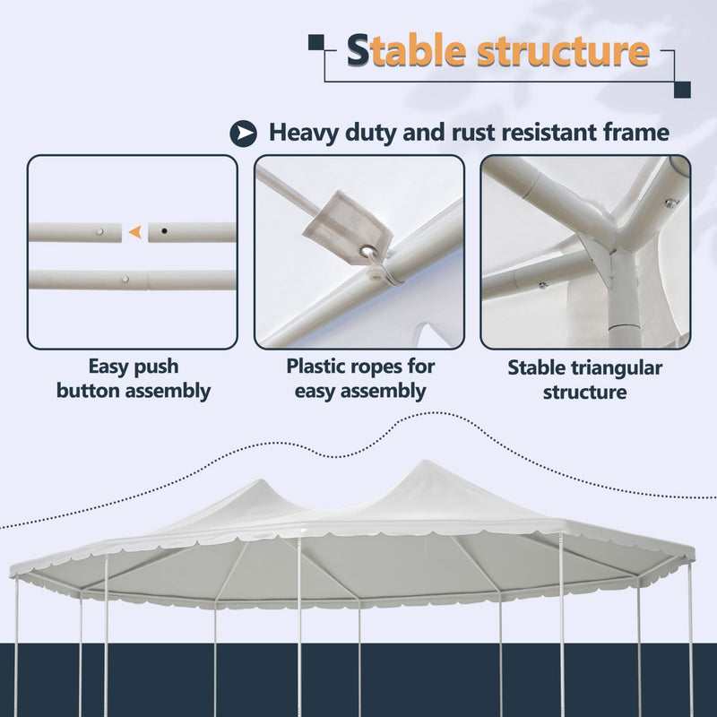 [29X21FT] Extra Large Heavy-Duty Outdoor Waterproof Party, Wedding Tent With Steel Frame (SAK53821) - Saksby Wholesale - Stable Structure