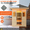 3-Person Low EMF Spruce Wood Infrared Sauna With Bluetooth Speakers And LED Lights (SAK59047) - Saksby Wholesale - All-Season Design