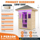 3-Person Low EMF Spruce Wood Infrared Sauna With Bluetooth Speakers And LED Lights (SAK59047) - Saksby Wholesale - Dimensions