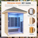 3-Person Low EMF Spruce Wood Infrared Sauna With Bluetooth Speakers And LED Lights (SAK59047) - Saksby Wholesale - Features