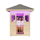 3-Person Low EMF Spruce Wood Infrared Sauna With Bluetooth Speakers And LED Lights (SAK59047) - Saksby Wholesale - Front View