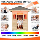 3-Person Low EMF Spruce Wood Infrared Sauna With Bluetooth Speakers And LED Lights (SAK59047) - Saksby Wholesale - Lighting System