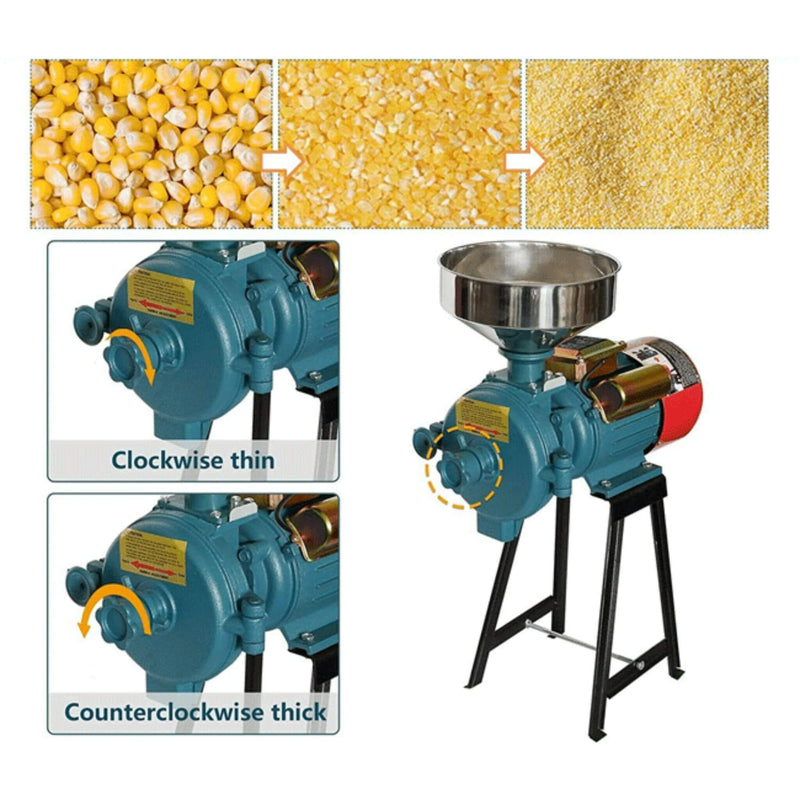 3000W Commercial Electric Corn Wheat Grain Mill Grinder (SAK91135) - Saksby Wholesale - Adjustable Knob