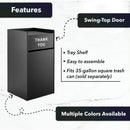 35-Gallon Wood Trash Can With Swing Door & Tray Shelf (SAK62940) - Saksby Wholesale - Features View