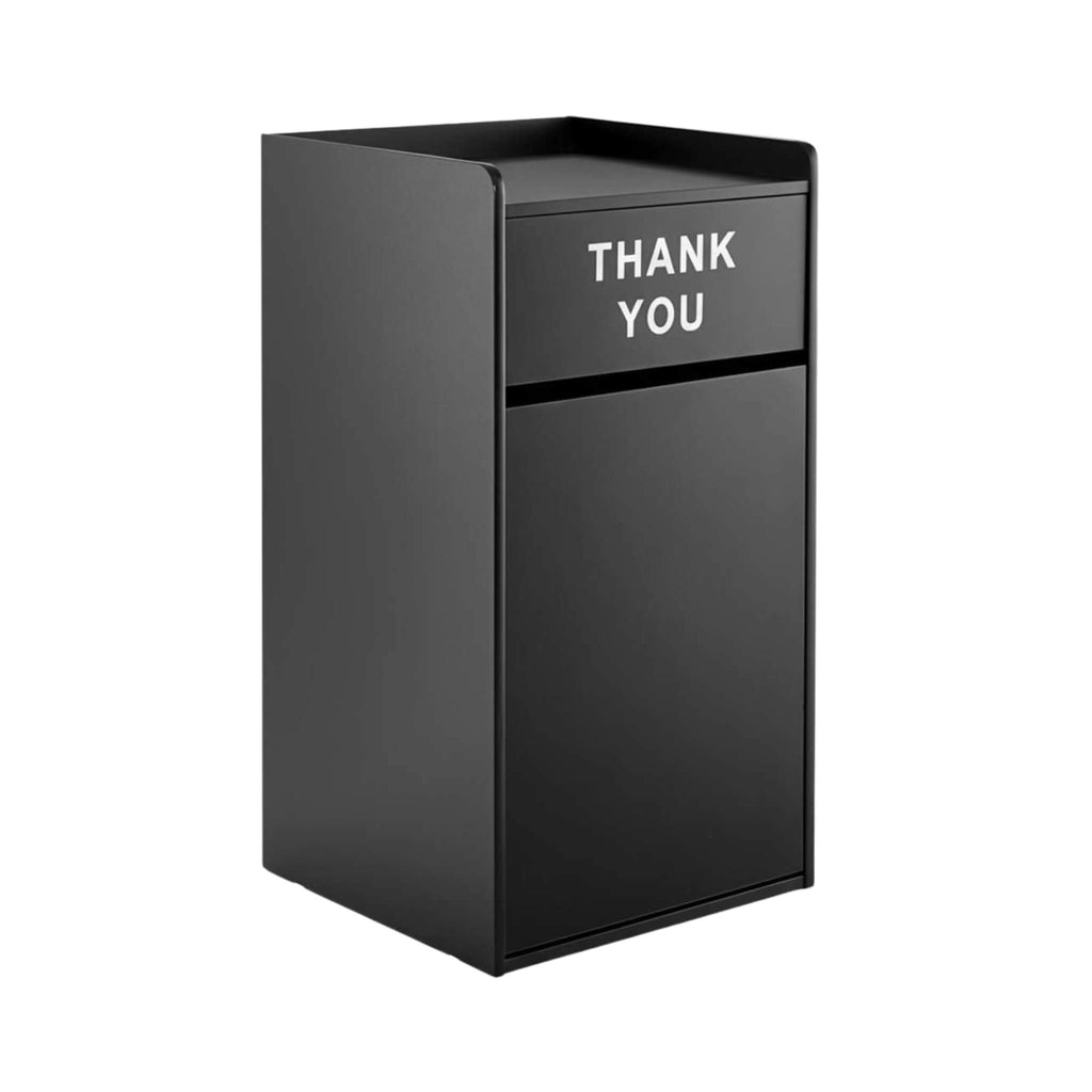 35-Gallon Wood Trash Can With Swing Door & Tray Shelf (SAK62940) - Saksby Wholesale - Front View