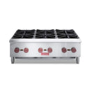 36-Inch Commercial 150K BTU 6-Burner Stainless Steel Countertop Gas Range (SAK92640) - Saksby Wholesale - Front View Design