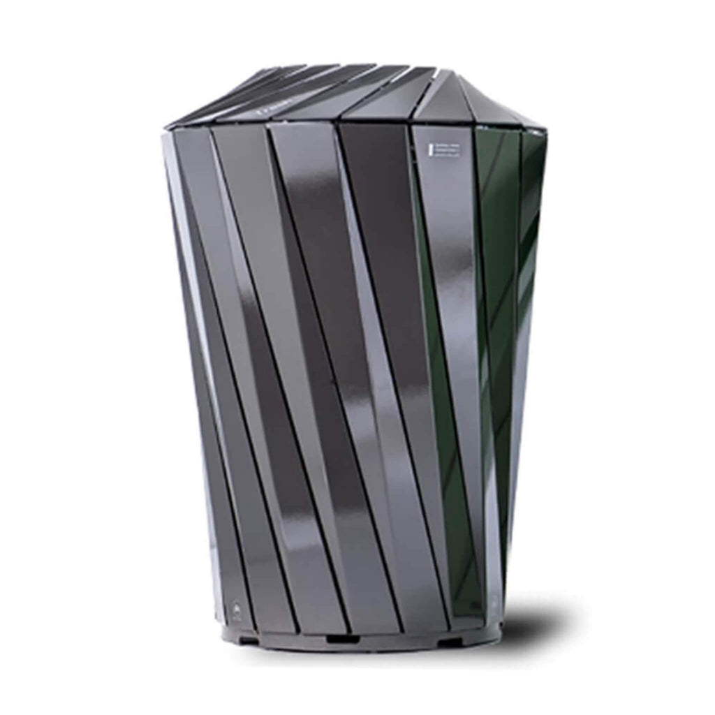 36" Large Capacity Commercial Outdoor Modern Trash Waste Garbage Bin With Top Cover (SAK62597) SAKSBY - 
Front View