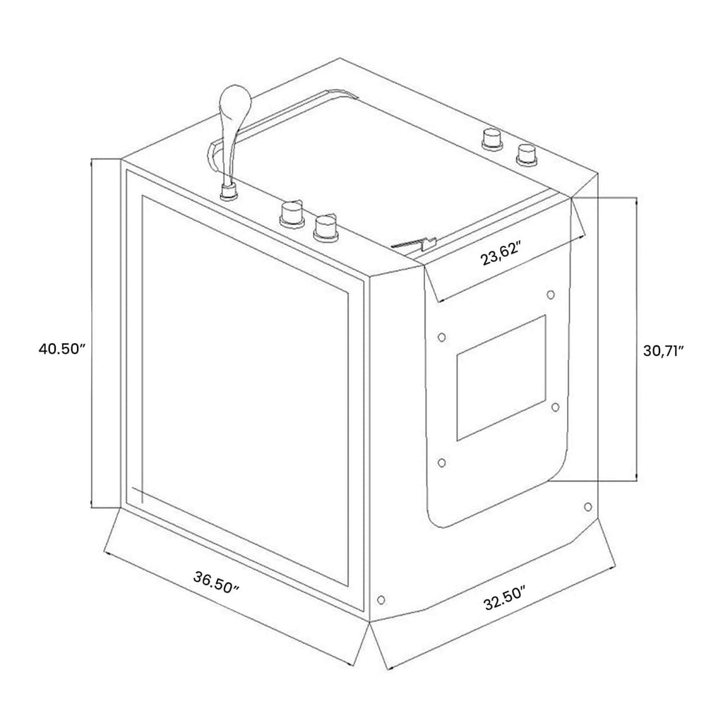 36-Inch Premium 1-Person Walk-In Whirlpool Hydromassage Bathtub (SAK59163) - Saksby Wholesale - Dimensions