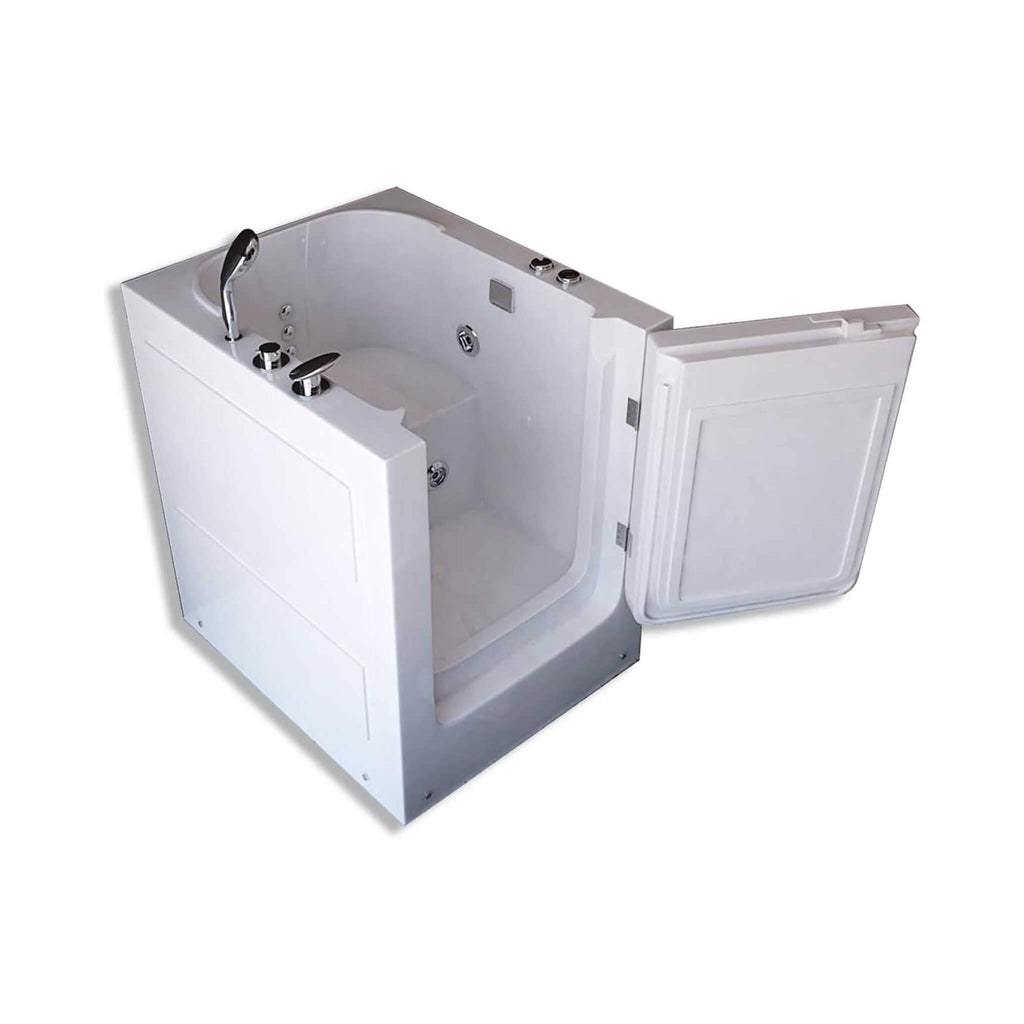 36-Inch Premium 1-Person Walk-In Whirlpool Hydromassage Bathtub (SAK59163) - Saksby Wholesale - Front Right Top View With Door Opened