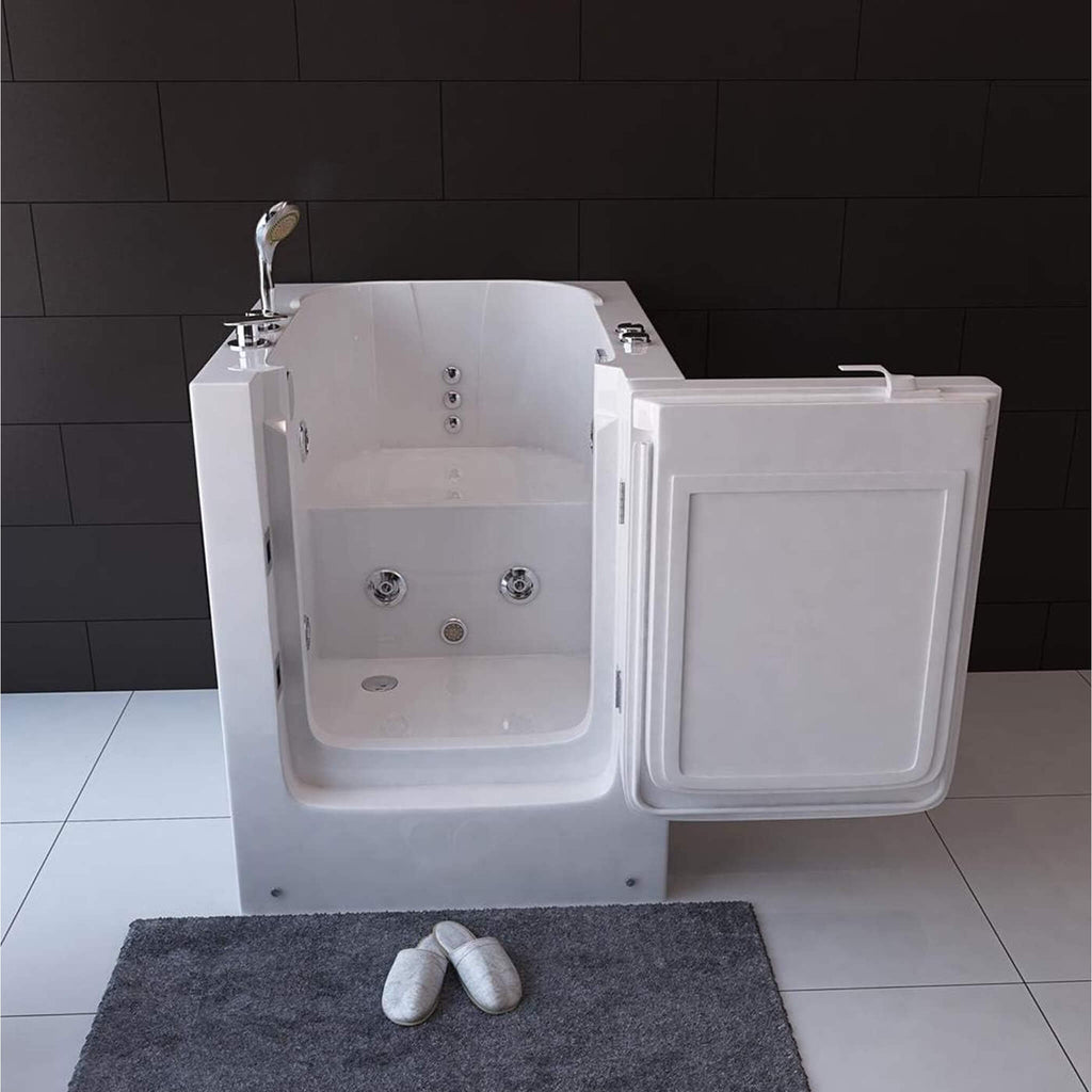 36-Inch Premium 1-Person Walk-In Whirlpool Hydromassage Bathtub (SAK59163) - Saksby Wholesale - Lifestyle Front View With Door Opened