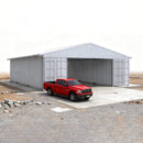 [36X40FT] Heavy-Duty Weather-Resistant Galvanized Steel Container Roof Kit - Saksby Wholesale - Behind Red Truck