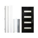 [36X80-Inch] Nuvia Modern Black Left Inswing Fiberglass Entry Door With 4-9/16 White Vinyl Frame (SAK52910) - Saksby Wholesale - Material Details